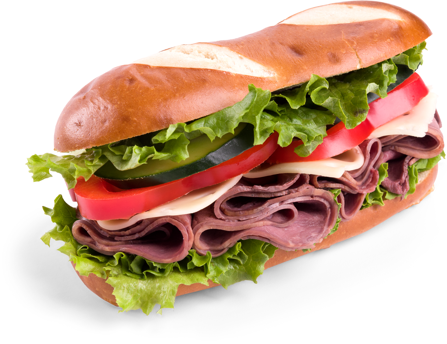 Roast beef sub sandwich - Isolated